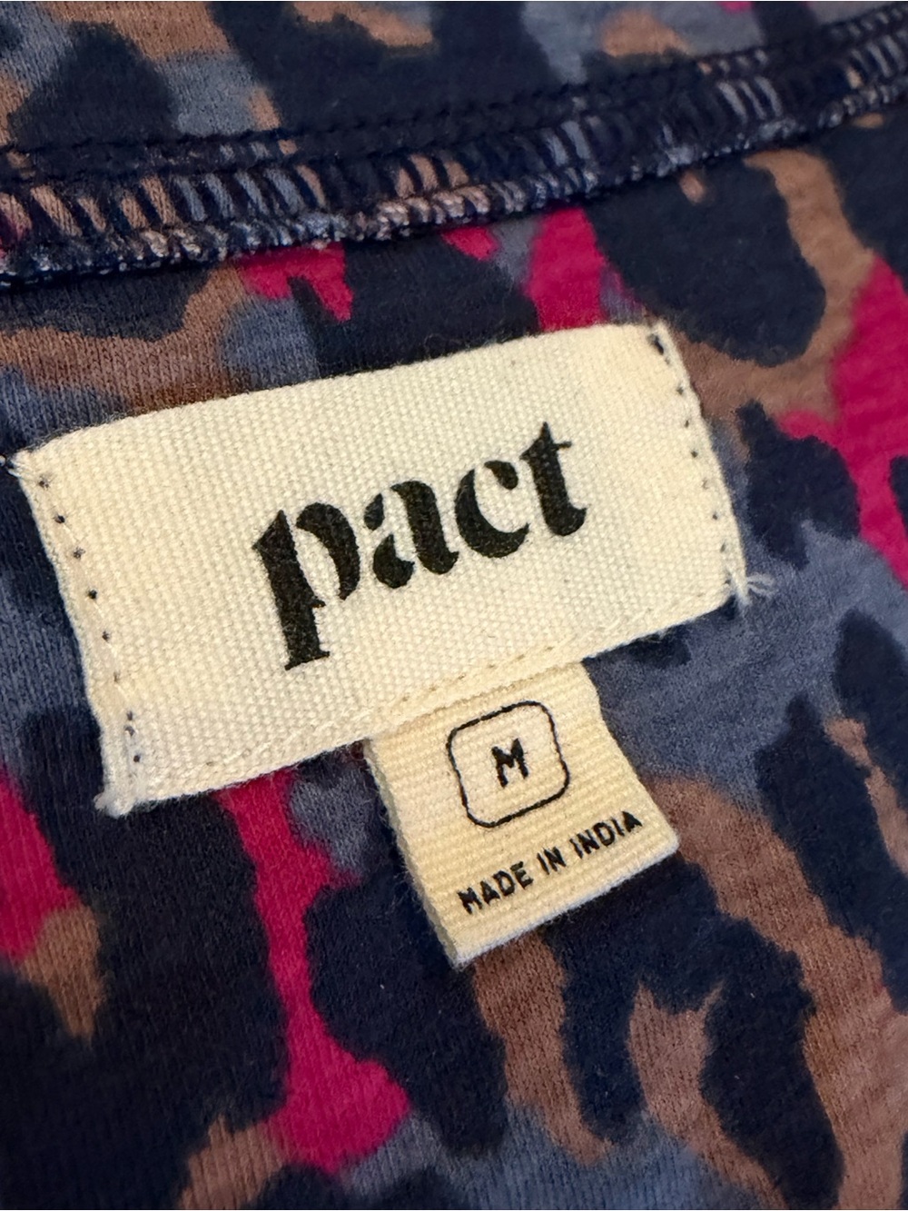 Pact Purple Leopard Print Charlie Organic Cotton Jumpsuit - Size Medium - Picture 4 of 6
